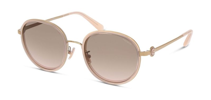 Lunettes de soleil Coach Ronde 0HC7129 Rose pour Femme