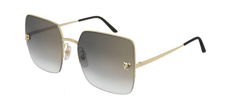 Cartier Rechteckig Sonnenbrillen CT0121S Gold für Dame
