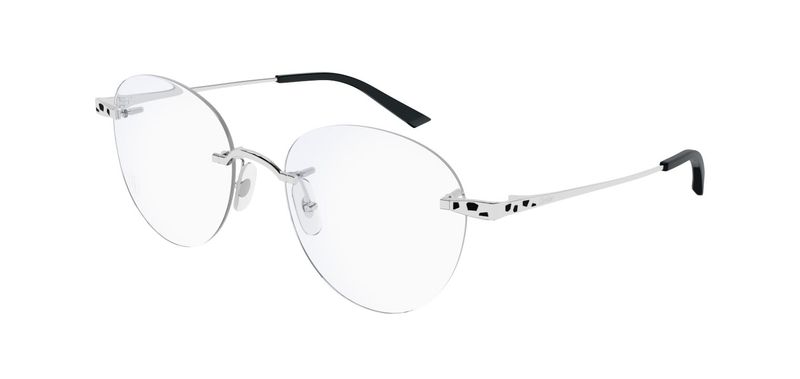 Cartier Round Eyeglasses CT0309O Silver for Woman
