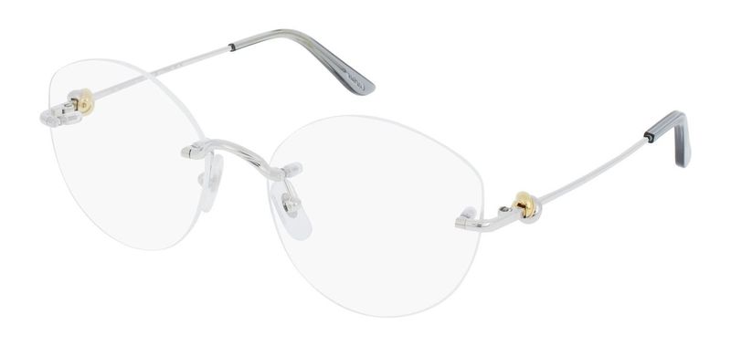 Cartier Round Eyeglasses CT0376O Silver for Woman