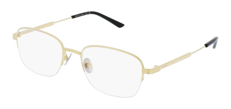 Cartier Rectangle Eyeglasses CT0382O Gold for Man