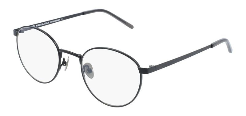 Nirvan Javan Round Eyeglasses NJE26 Matt black for Unisex