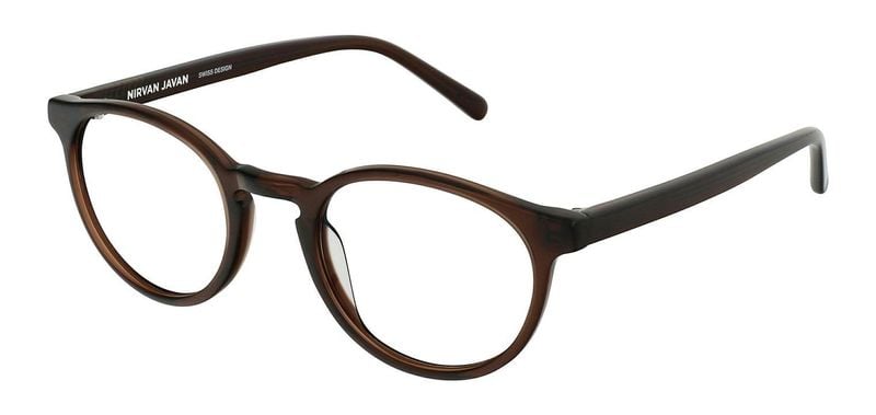 Lunettes de vue Nirvan Javan Ronde PARIS 09 Marron pour Homme-Femme