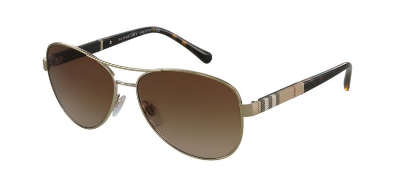 Burberry Pilot Sunglasses BE3080 Gold for Woman