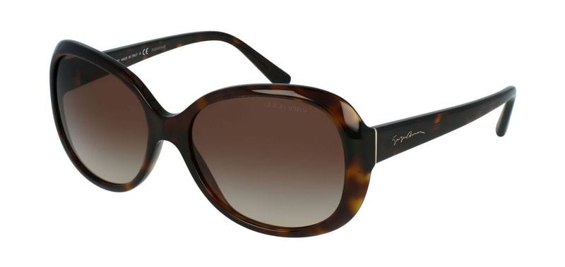 Lunettes de soleil Giorgio Armani Ronde 0AR8047 Havana pour Femme