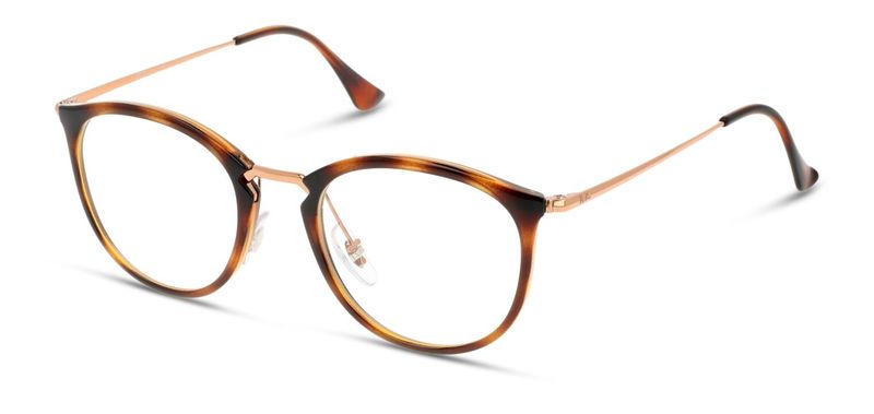 Ray-Ban Rund Brillen 7140 Havana für Damen