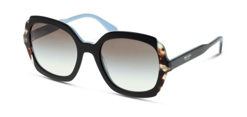 Prada Rectangle Sunglasses 0PR 16US Black for Woman