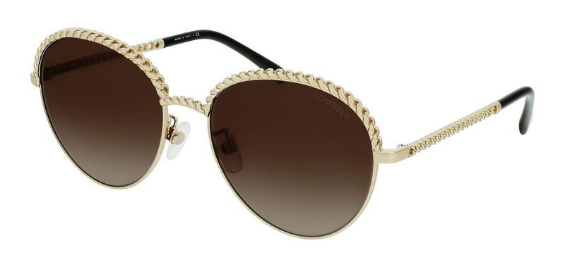 Chanel Round Sunglasses CH4242 Gold for Woman