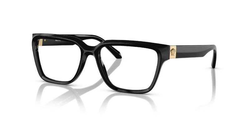 Versace Rechteckig Brillen 0VE3357 Schwarz für Dame