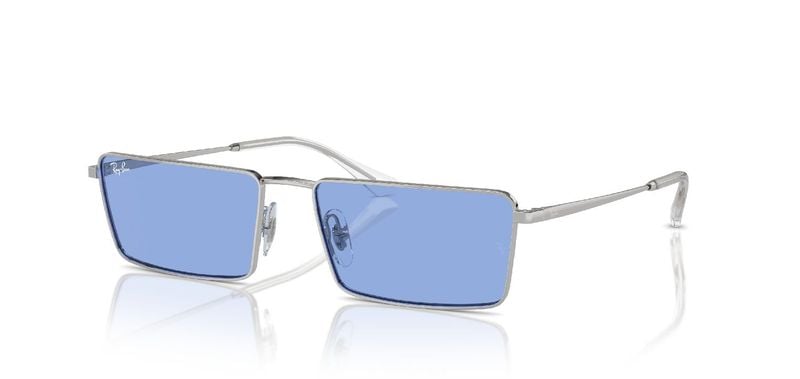 Ray-Ban Rectangle Sunglasses 0RB3741 Silver for Unisex