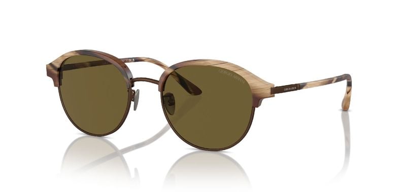 Lunettes de soleil Giorgio Armani Ronde 0AR8215 Marron pour Homme