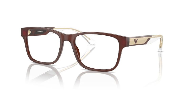 Lunettes de vue Emporio Armani Rectangle 0EA3239 Marron pour Homme