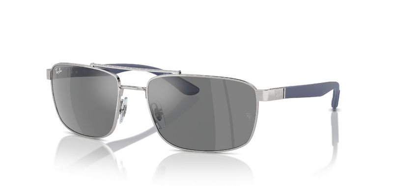 Ray-Ban Rectangle Sunglasses 0RB3737 Silver for Unisex