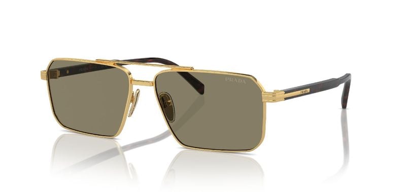 Lunettes de soleil Prada Rectangle 0PR A57S Doré pour Homme