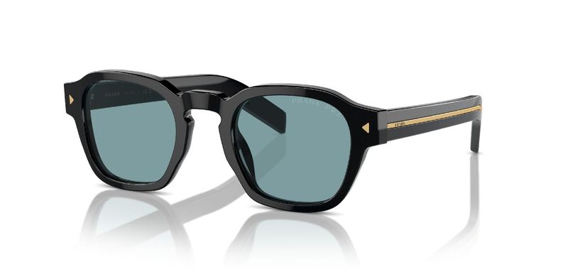 Prada Round Sunglasses 0PR A16S Black for Man