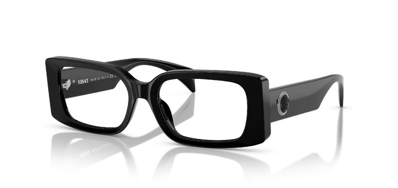 Versace Rechteckig Brillen 0VE3362U Schwarz für Damen