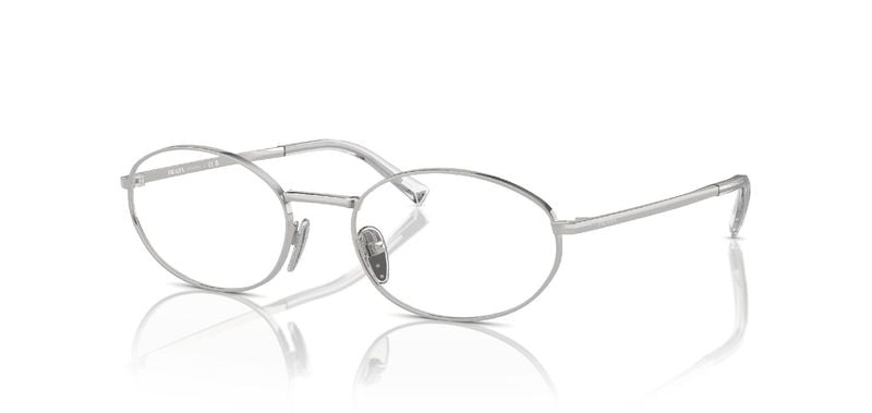 Prada Oval Brillen 0PR A57V Sillber für Damen