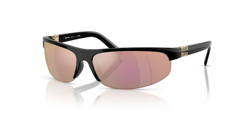 Miu Miu Oval Sunglasses 0MU A02S Black for Woman