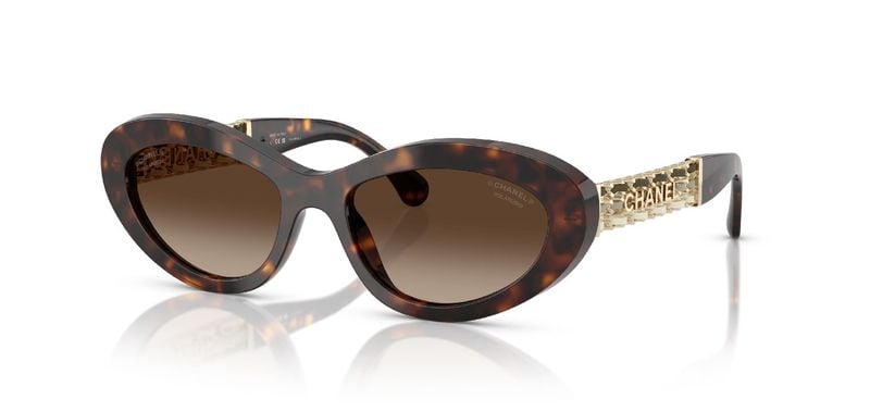 Chanel Oval Sonnenbrillen 0CH5538Q Schildpatt für Damen