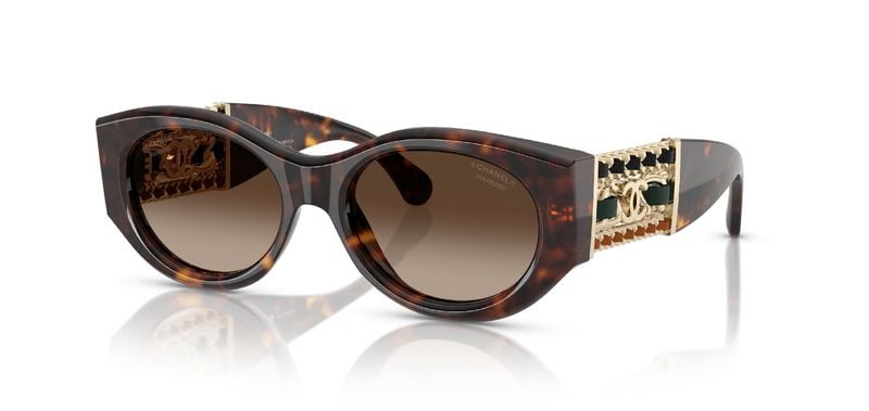 Lunettes de soleil Chanel Ovale 0CH5536Q Ecaille pour Femme