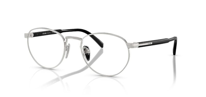 Prada Round Eyeglasses 0PR B52V Silver for Man