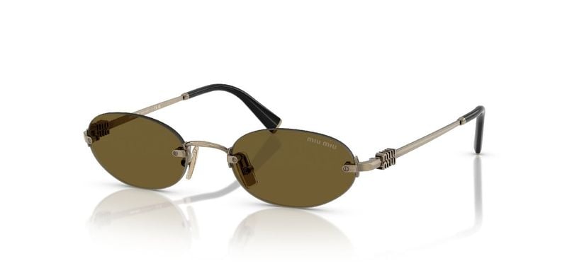 Miu Miu Oval Sunglasses 0MU A54S Gold for Woman