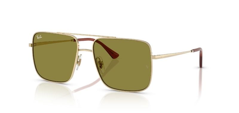 Lunettes de soleil Ray-Ban Carré 0RB3758 Doré pour Homme-Femme