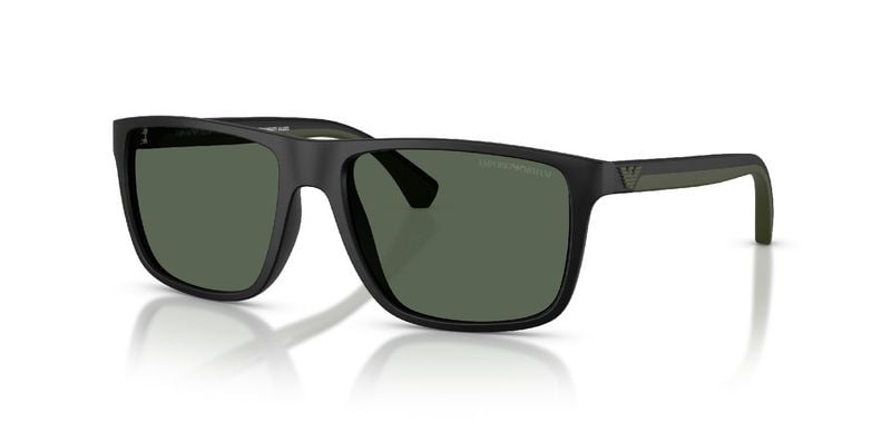 Emporio Armani Rectangle Sunglasses 0EA4033 Black for Man