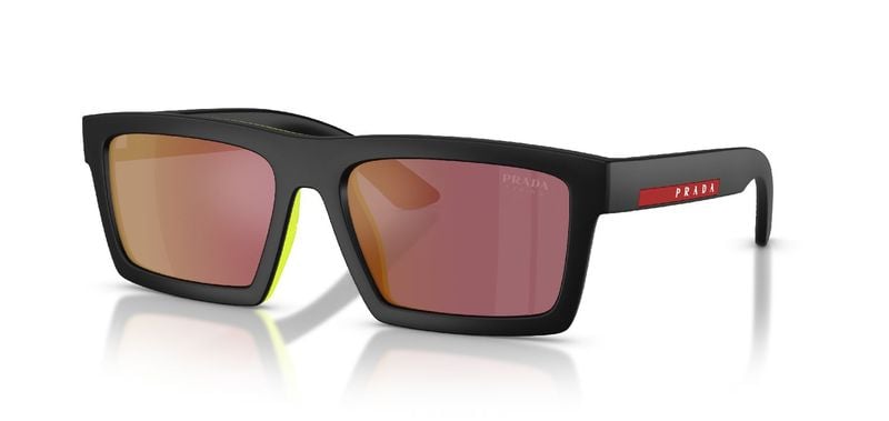 Prada Linea Rossa Rectangle Sunglasses 0PS A07S Black for Man