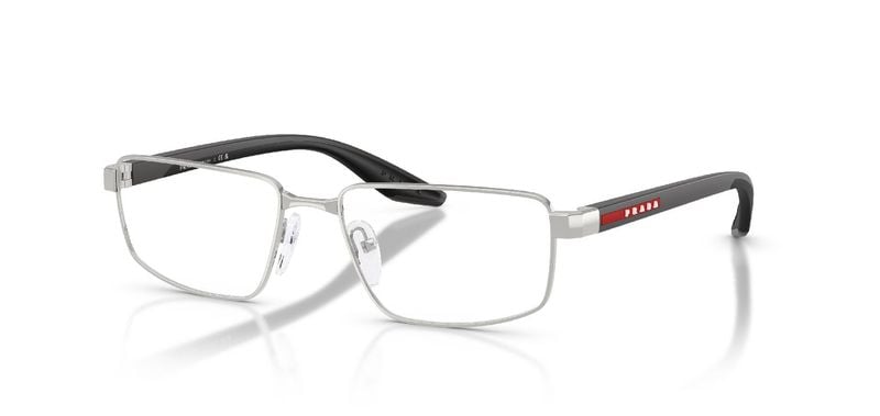 Prada Linea Rossa Rechteckig Brillen 0PS 52RV Sillber für Herren