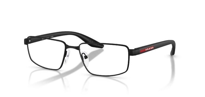 Prada Linea Rossa Rechteckig Brillen 0PS 52RV Schwarz für Herren