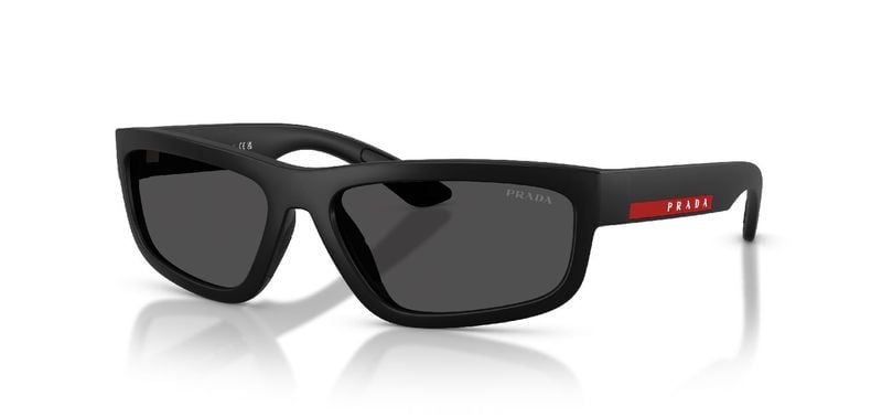 Prada Linea Rossa Rectangle Sunglasses 0PS 05ZS Black for Man