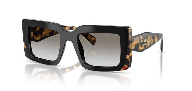 Prada Rectangle Sunglasses 0PR D01S Black for Woman