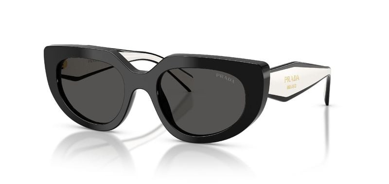 Prada Oval Sunglasses 0PR D02S Black for Woman