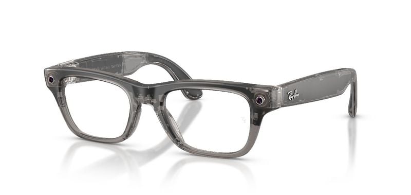 Lunettes de vue Ray-Ban Meta Rectangle 0RW7001 Gris pour Homme-Femme