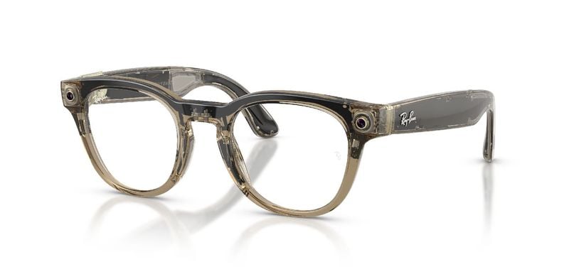 Lunettes de vue Ray-Ban Meta Ronde 0RW7002 Beige pour Homme-Femme