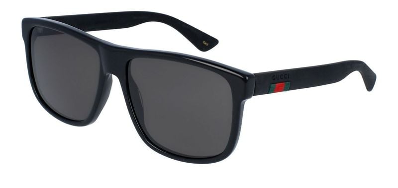 Lunettes de soleil Gucci Rectangle GG0010S Noir pour Homme