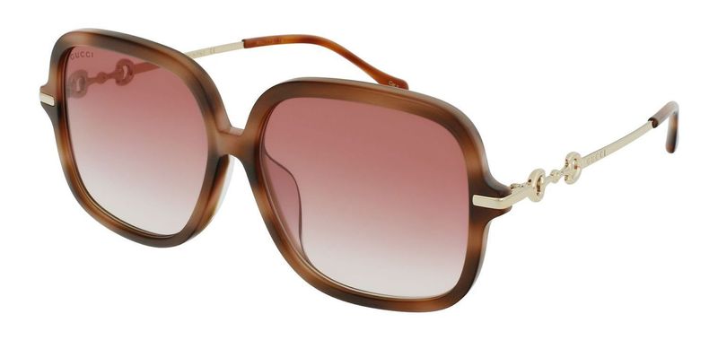 Gucci Rechteckig Sonnenbrillen GG0884SA Schildpatt für Damen
