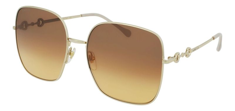 Gucci Rectangle Sunglasses GG0879S Gold for Woman