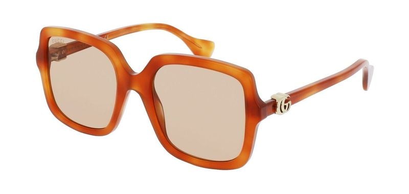 Lunettes de soleil Gucci Rectangle GG1070S Marron pour Femme