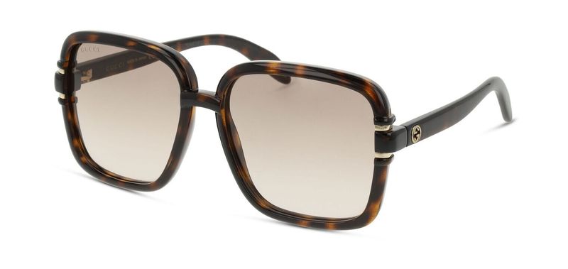 Lunettes de soleil Gucci Rectangle GG1066S Ecaille pour Femme