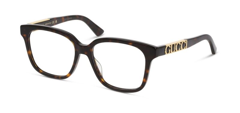 Gucci Rechteckig Brillen GG1192O Havana für Dame