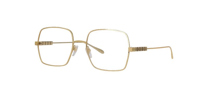 Gucci Carré Eyeglasses GG1434O Gold for Woman