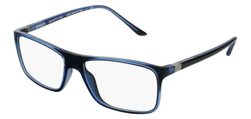 Philippe Starck Rectangle Eyeglasses 0SH1365X Blue for Man