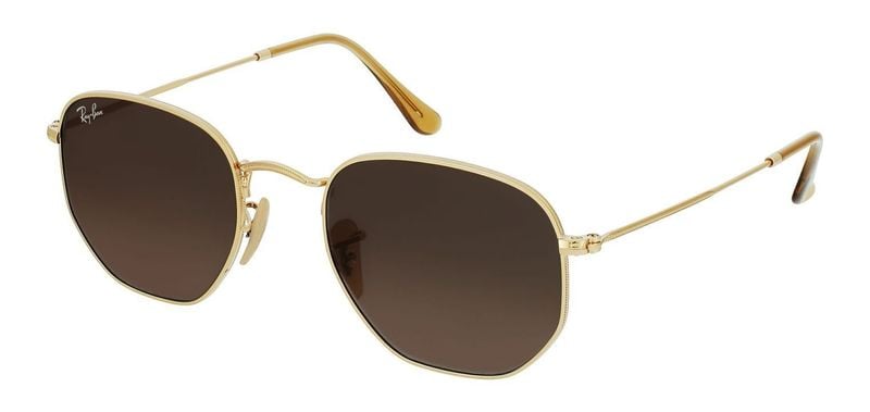 Ray-Ban Rectangle Sunglasses 0RB3548N Gold for Unisex