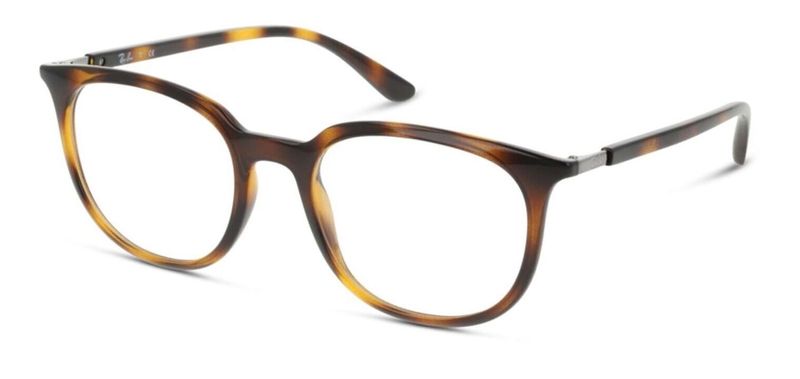 Ray-Ban Rechteckig Brillen 0RX7190 Havana für Herr-Dame