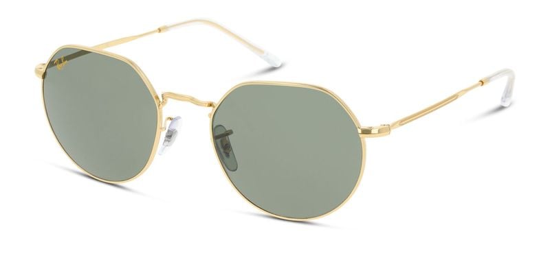 Ray-Ban Oval Sunglasses 0RB3565 Gold for Unisex