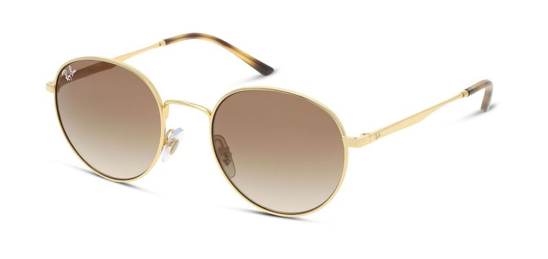 Ray-Ban Round Sunglasses 0RB3681 Gold for Unisex