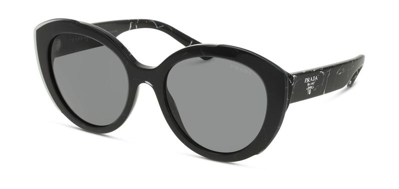 Prada Oval Sunglasses 0PR 01YS Black for Woman