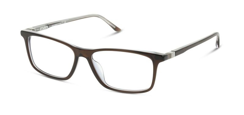 Philippe Starck Rectangle Eyeglasses 0SH3078 Marron for Man
